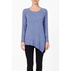 LOGO Lori Goldstein Womens blue tunic sweater Size XXS preppy casual knit boho